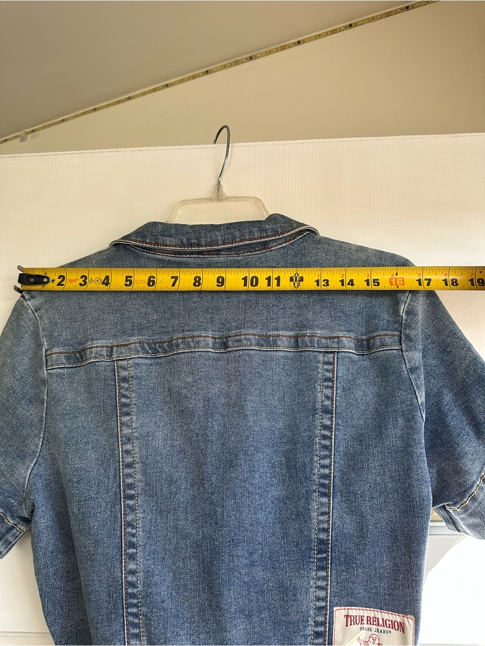 NWOT True Religion Blue Denim Romper with Belt - Picture 8 of 9